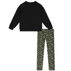 Girls Black & Green Leggings Set, 1, hi-res