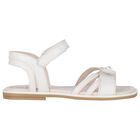 Girls Ivory Logo Flower Sandals, 1, hi-res