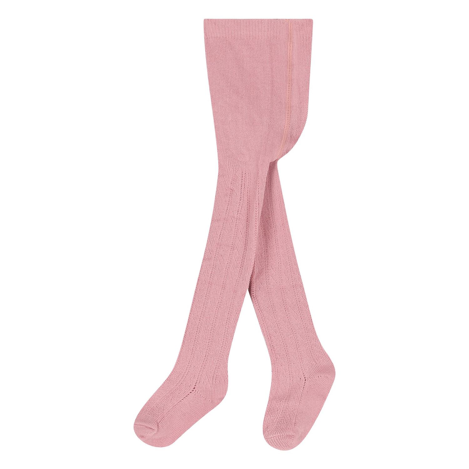 Younger Girls Pink Knitted Tights, 1, hi-res