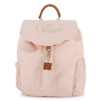 Girls Pink Canvas Backpack