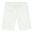 Younger Boys White Logo Shorts, 1, hi-res