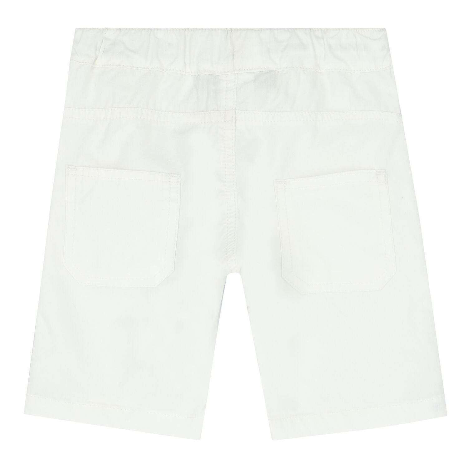 Younger Boys White Logo Shorts, 1, hi-res