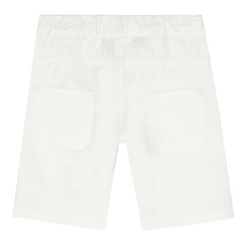 Younger Boys White Logo Shorts