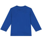 Younger Boys Blue Graphic Long Sleeve Top, 1, hi-res