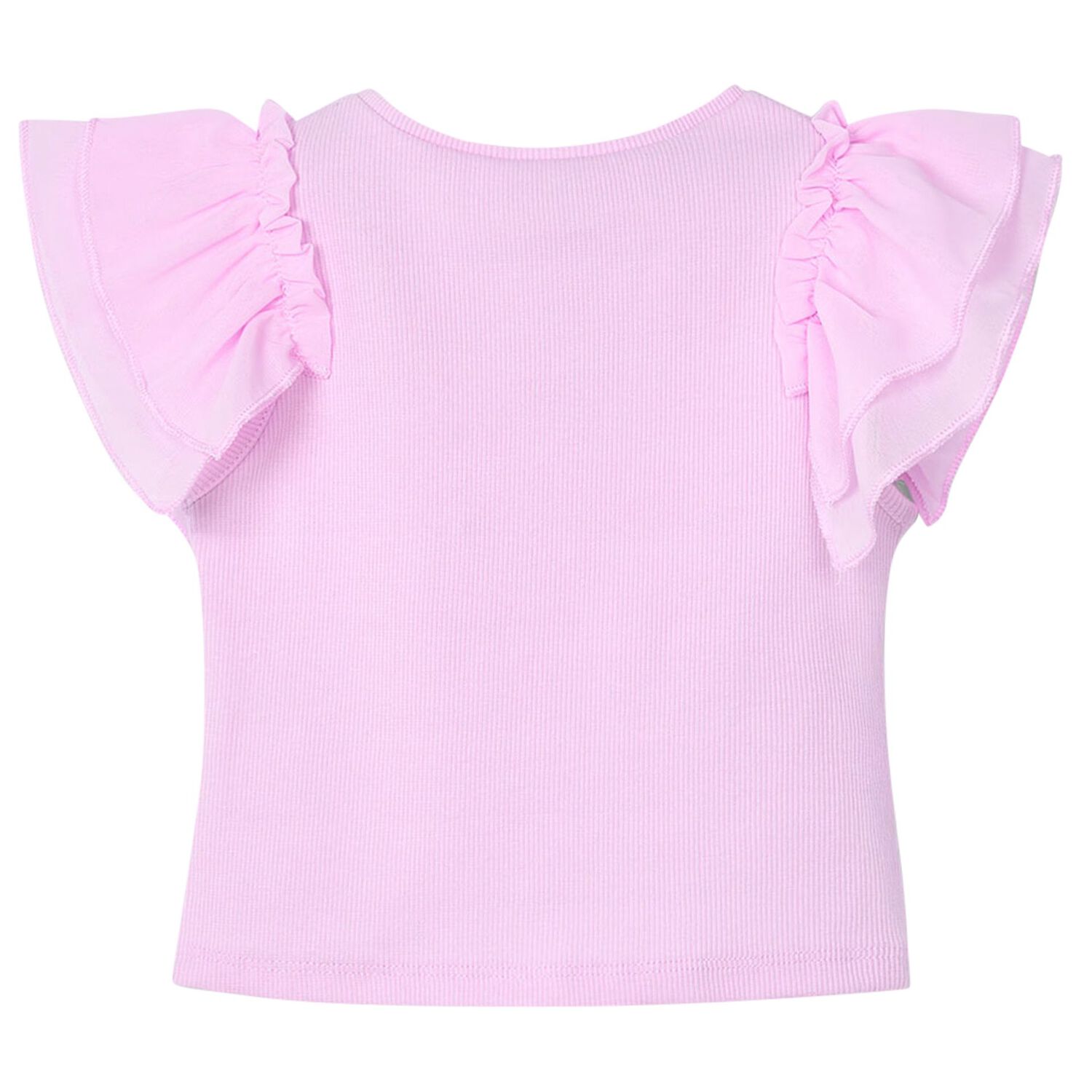Girls Lilac Flutter Sleeve Top, 2, hi-res