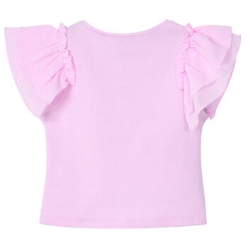 Girls Lilac Flutter Sleeve Top