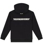 Black Logo Hooded Zip Up Top, 1, hi-res