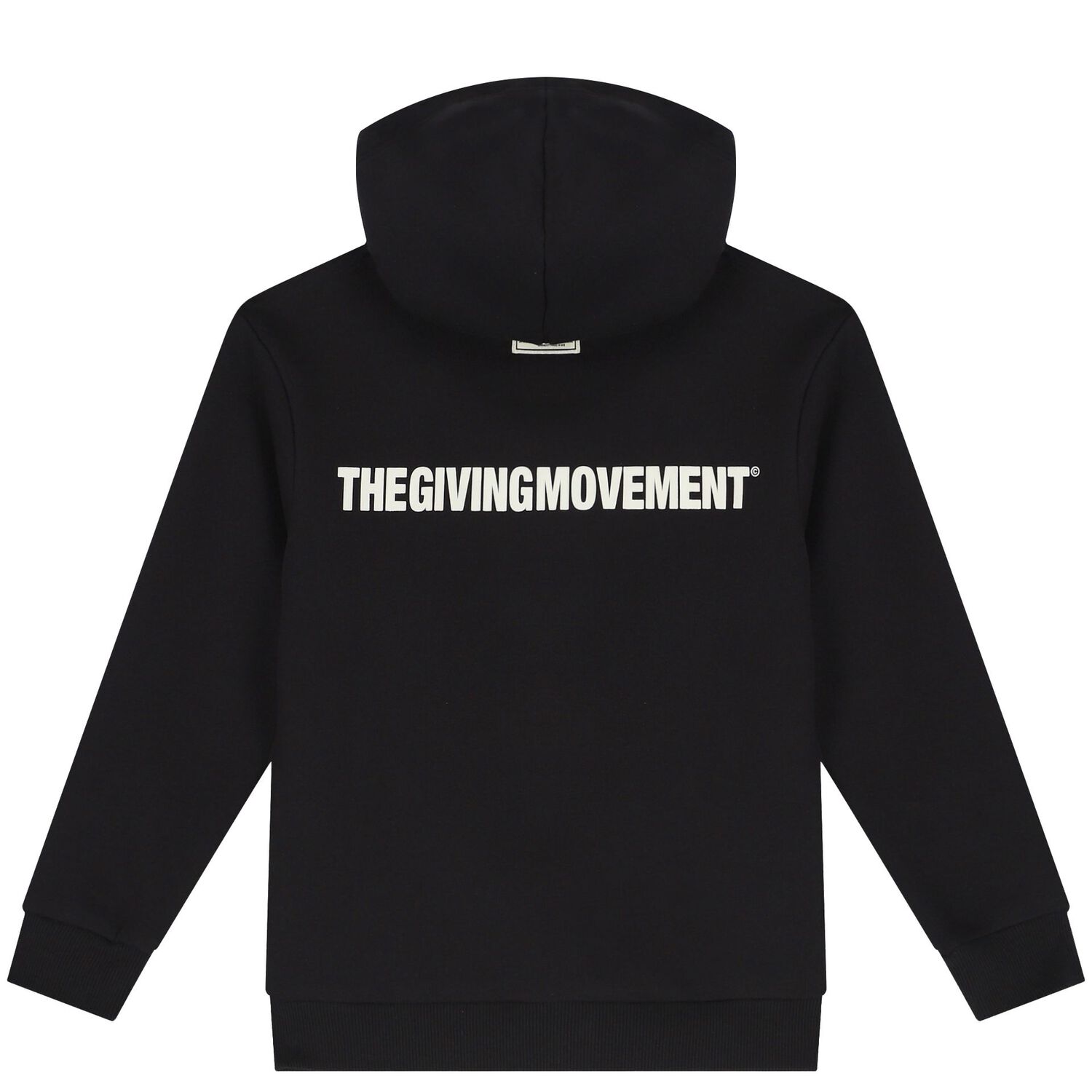 Black Logo Hooded Zip Up Top, 1, hi-res