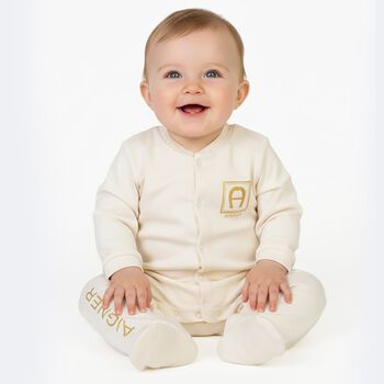 Ivory & Gold Logo Babygrow