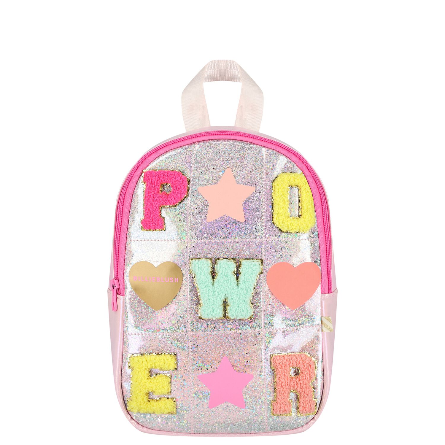 Girls Pink Patches Backpack, 1, hi-res