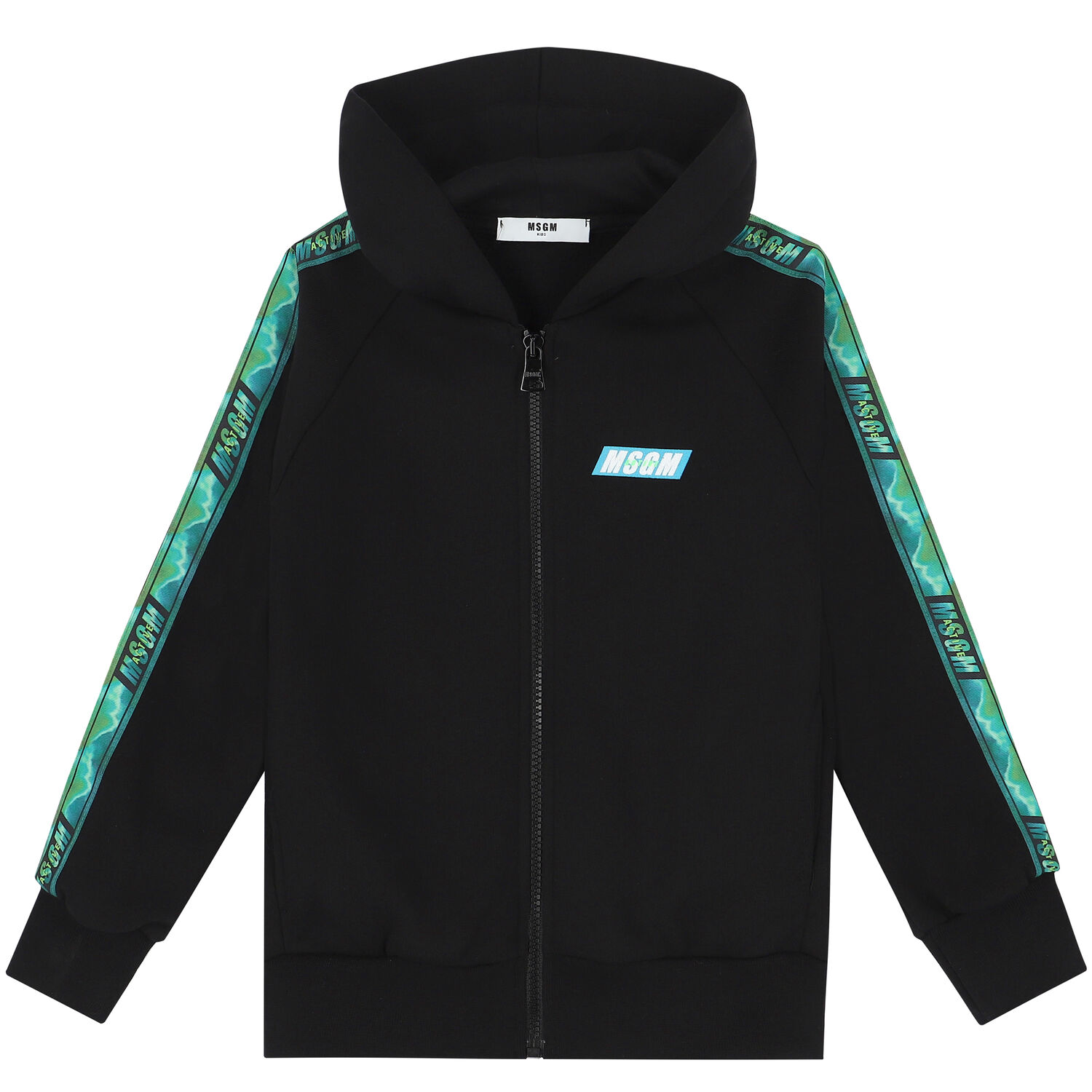 Boys Black Logo Zip Up Top, 1, hi-res image number null