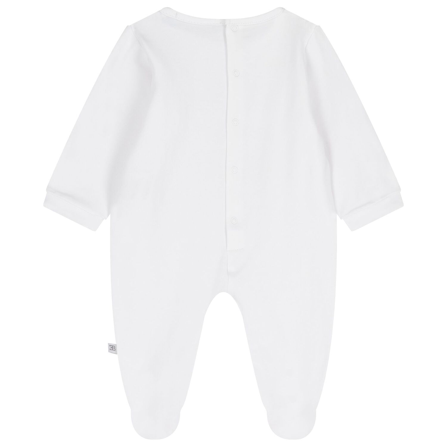 Baby Boys White Logo Babygrow, 1, hi-res