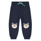 Younger Boys White, Green & Navy Blue Fox Tracksuit ( 3 Piece ), 1, hi-res