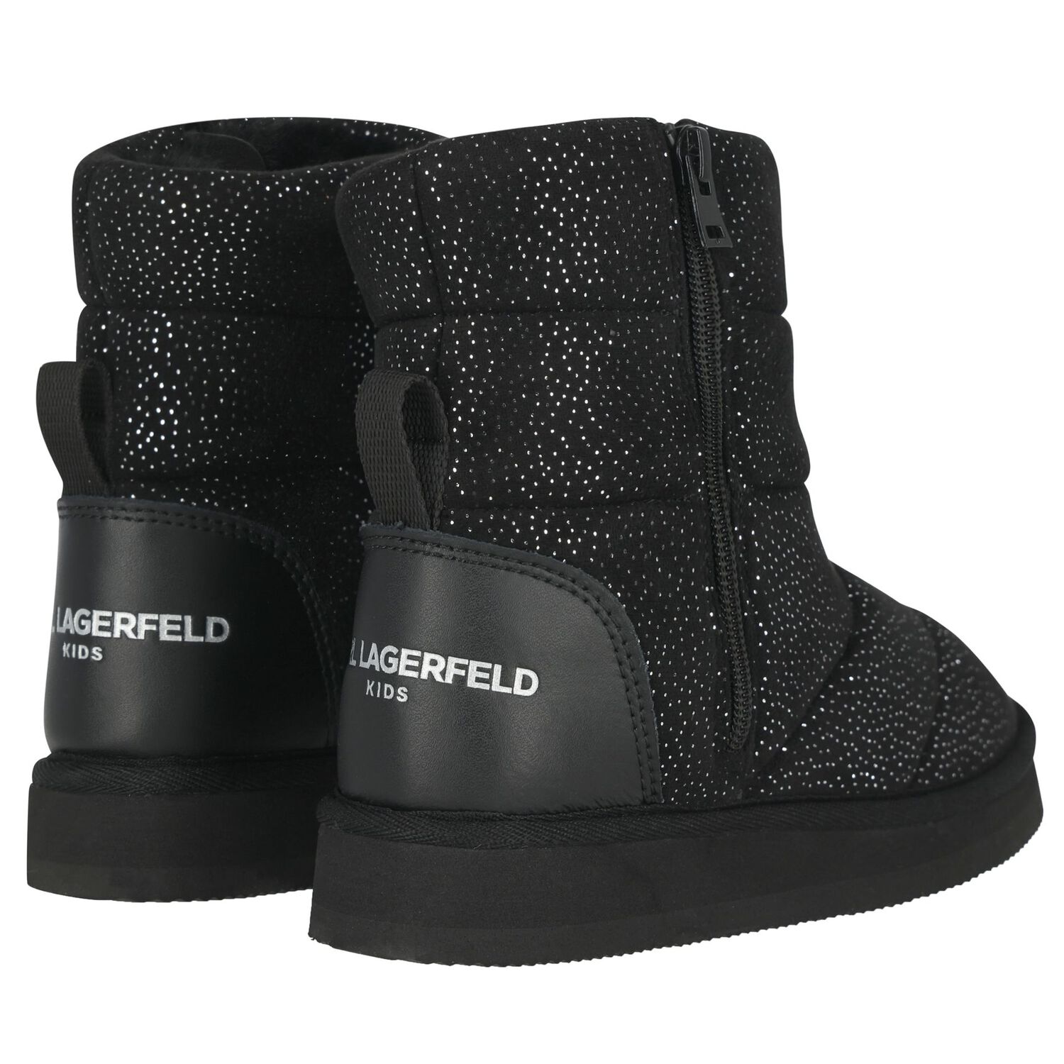 Girls Black Logo Boots, 1, hi-res
