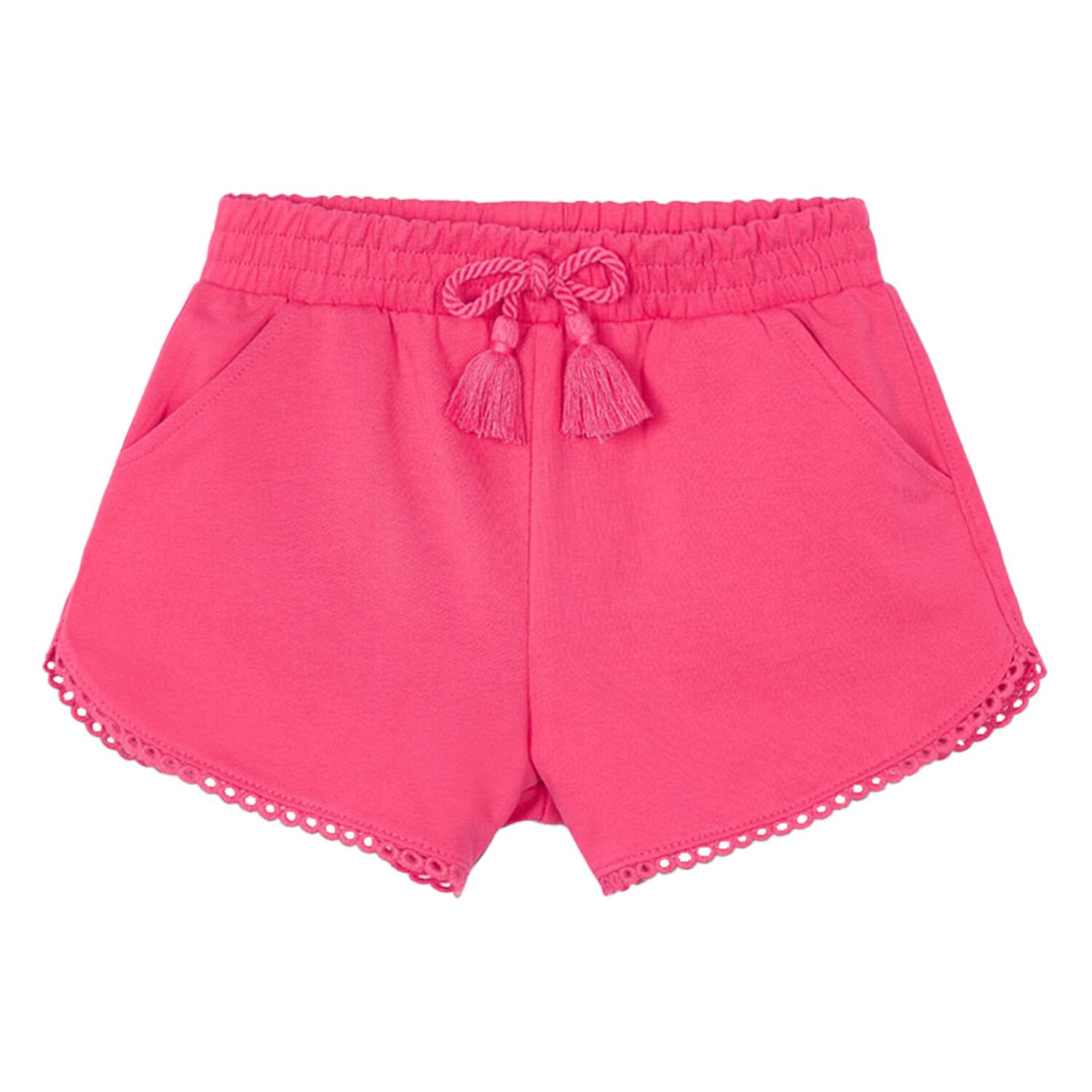 Girls Pink Cotton Jersey Shorts, 7, hi-res