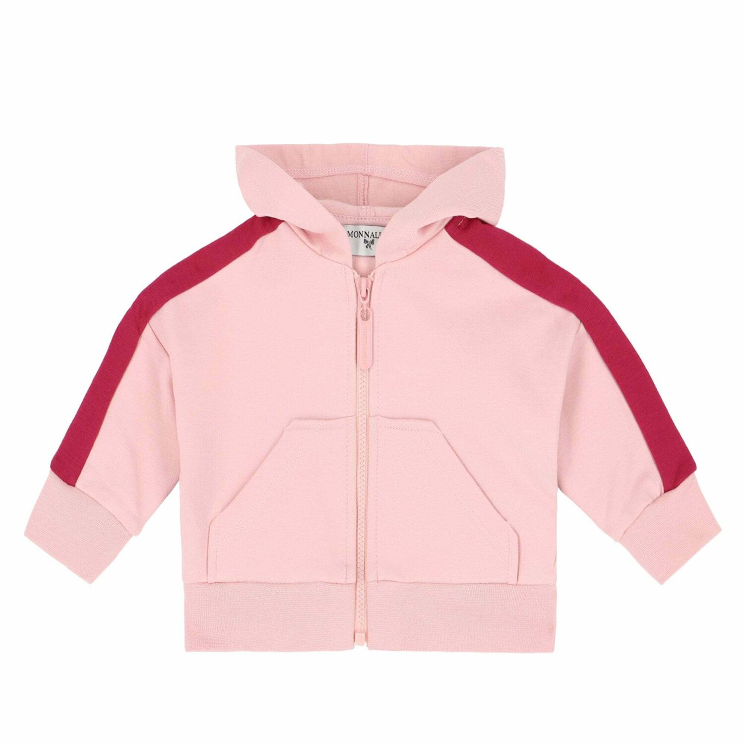 Baby Girls Pink Hooded Top, 1, hi-res