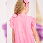 Girls Pink Bow Dress, 3, hi-res