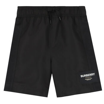 Boys Black Logo Swim Shorts