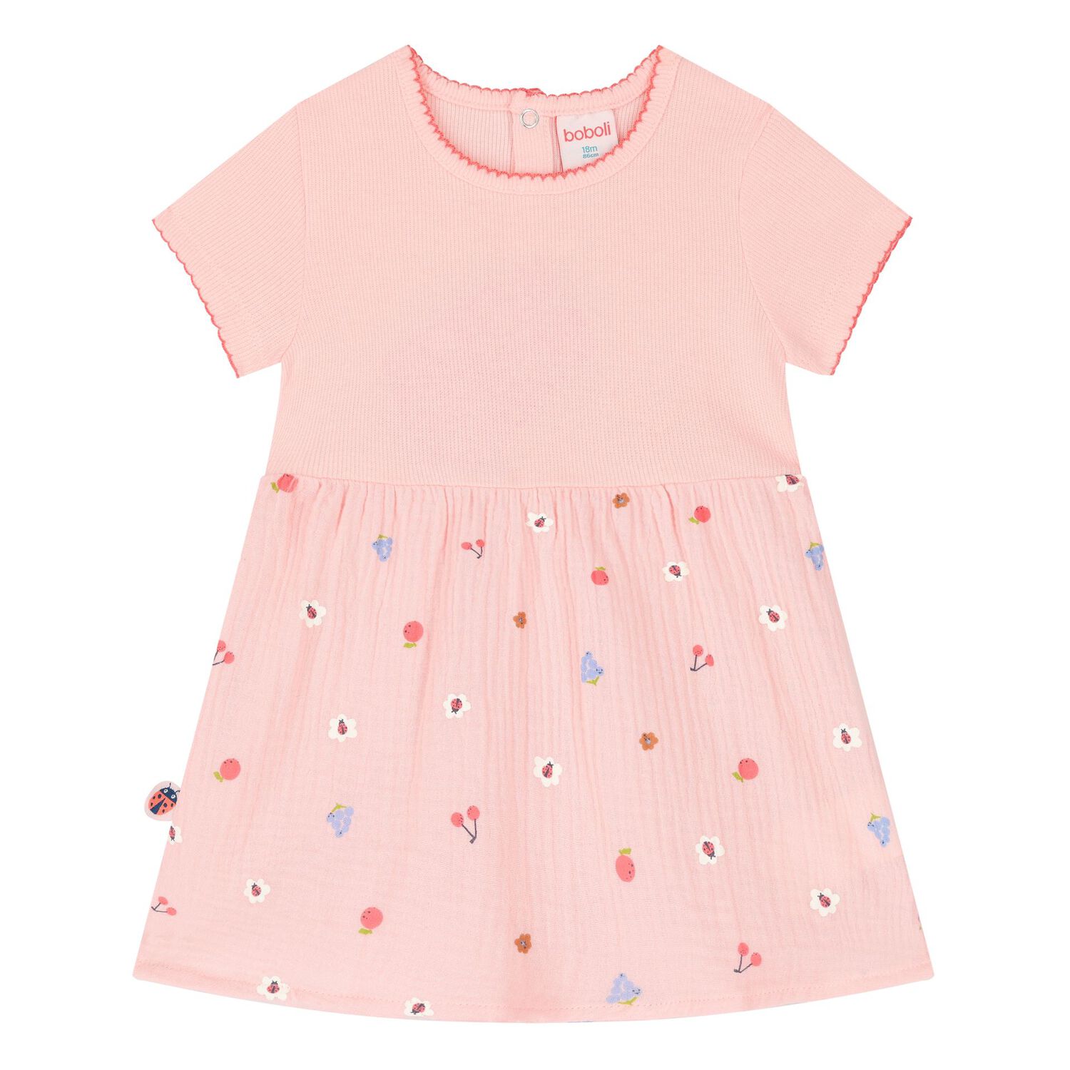 Baby Girls Pink Flower Dress Set, 1, hi-res