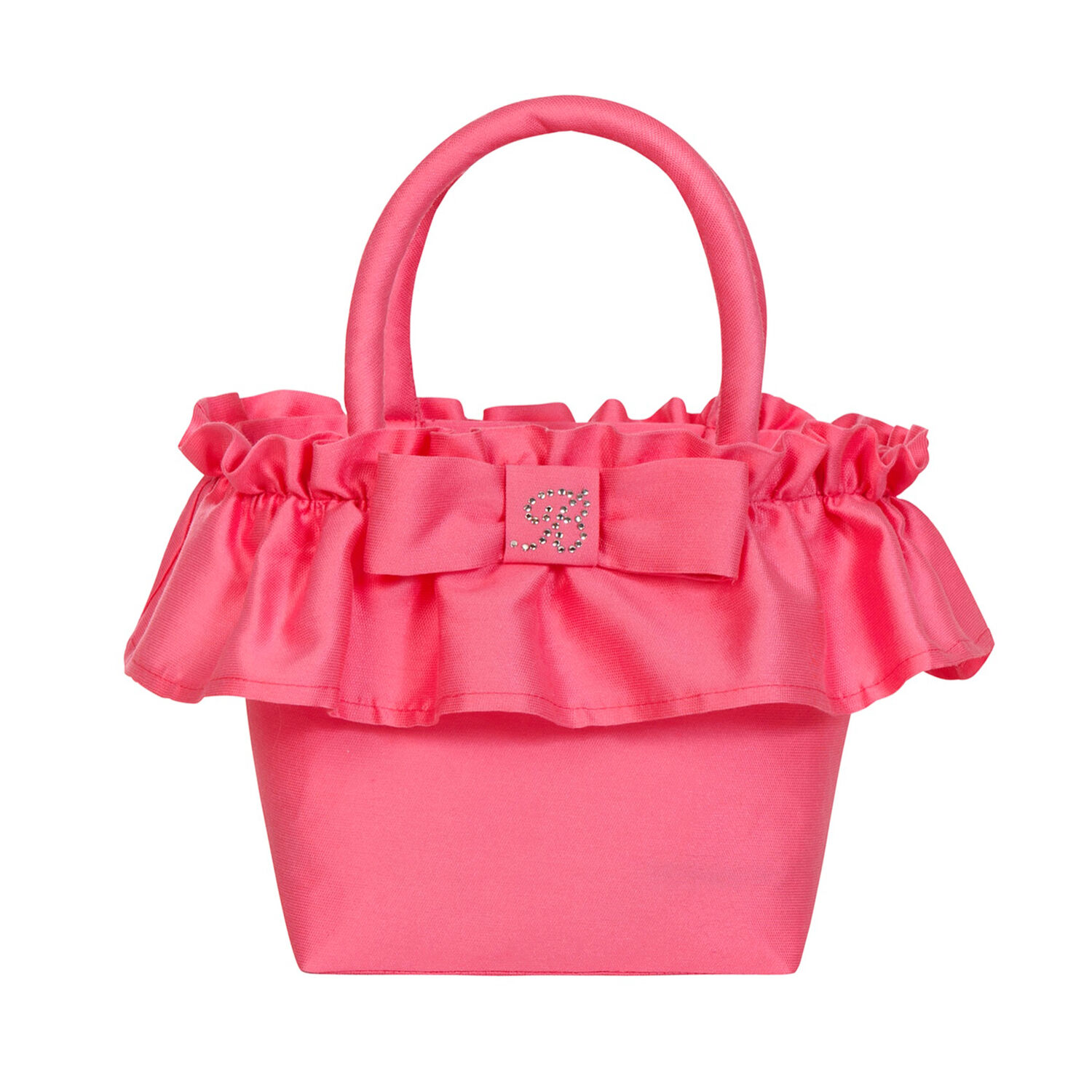 Girls Pink Embellished Ruffle Handbag, 2, hi-res