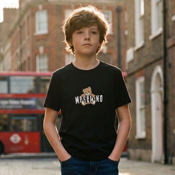 Black Teddy Bear Logo T-Shirt