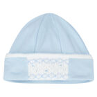 Baby Boys Blue & White Smocked Hat, 1, hi-res