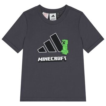 Boys Grey Minecraft Logo T-Shirt