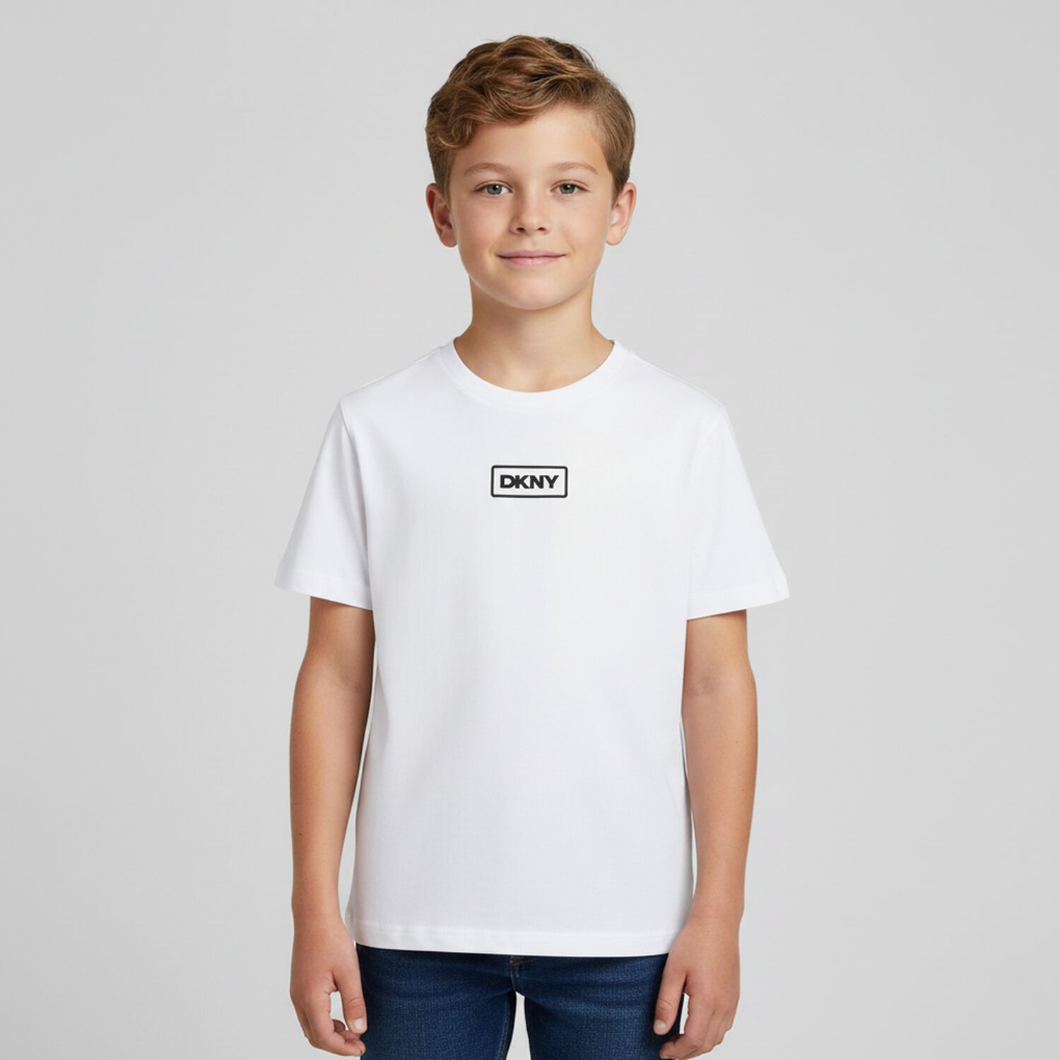 Boys White Logo T-Shirt, 2, hi-res