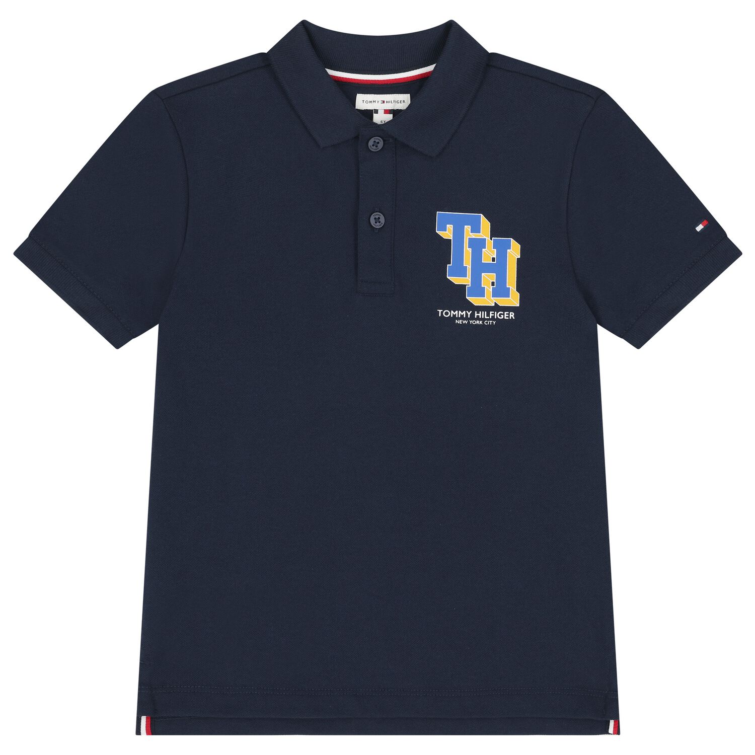 Boys Navy Blue Logo Polo Shirt, 1, hi-res
