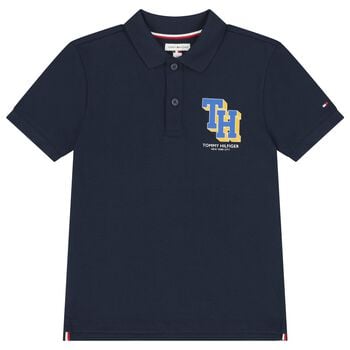 Boys Navy Blue Logo Polo Shirt