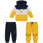 Younger Boys Navy & Yellow Tracksuit, 1, hi-res