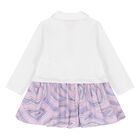 Younger Girls White & Pink Labirinto Dress, 1, hi-res