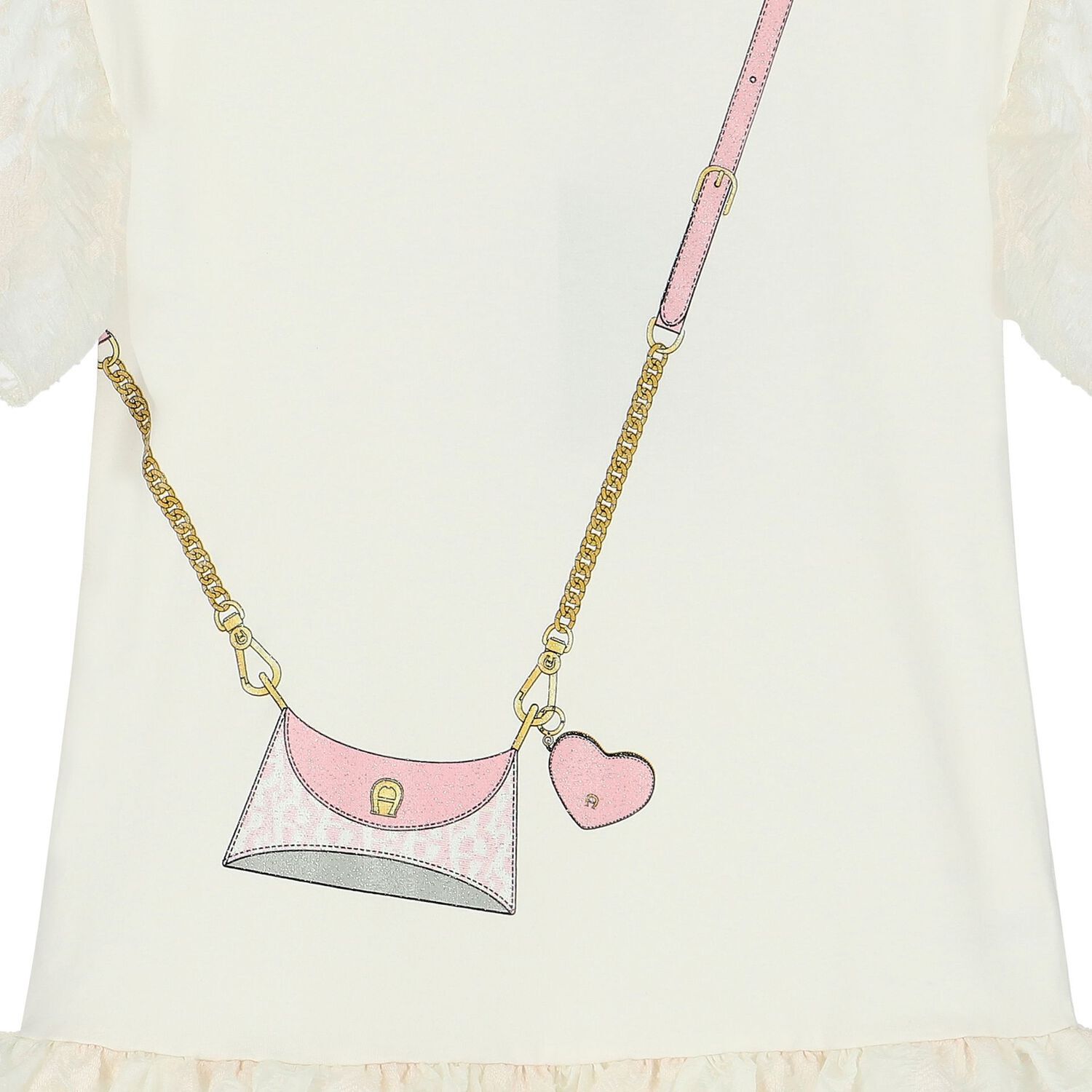 Girls Ivory Logo Bag Dress, 1, hi-res