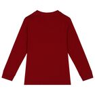 Boys Red Polo Bear Long Sleeve Top, 2, hi-res