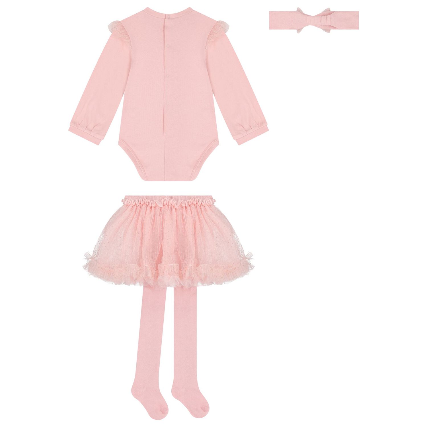 Baby Girls Pink Tulle Skirt Set, 2, hi-res image number null