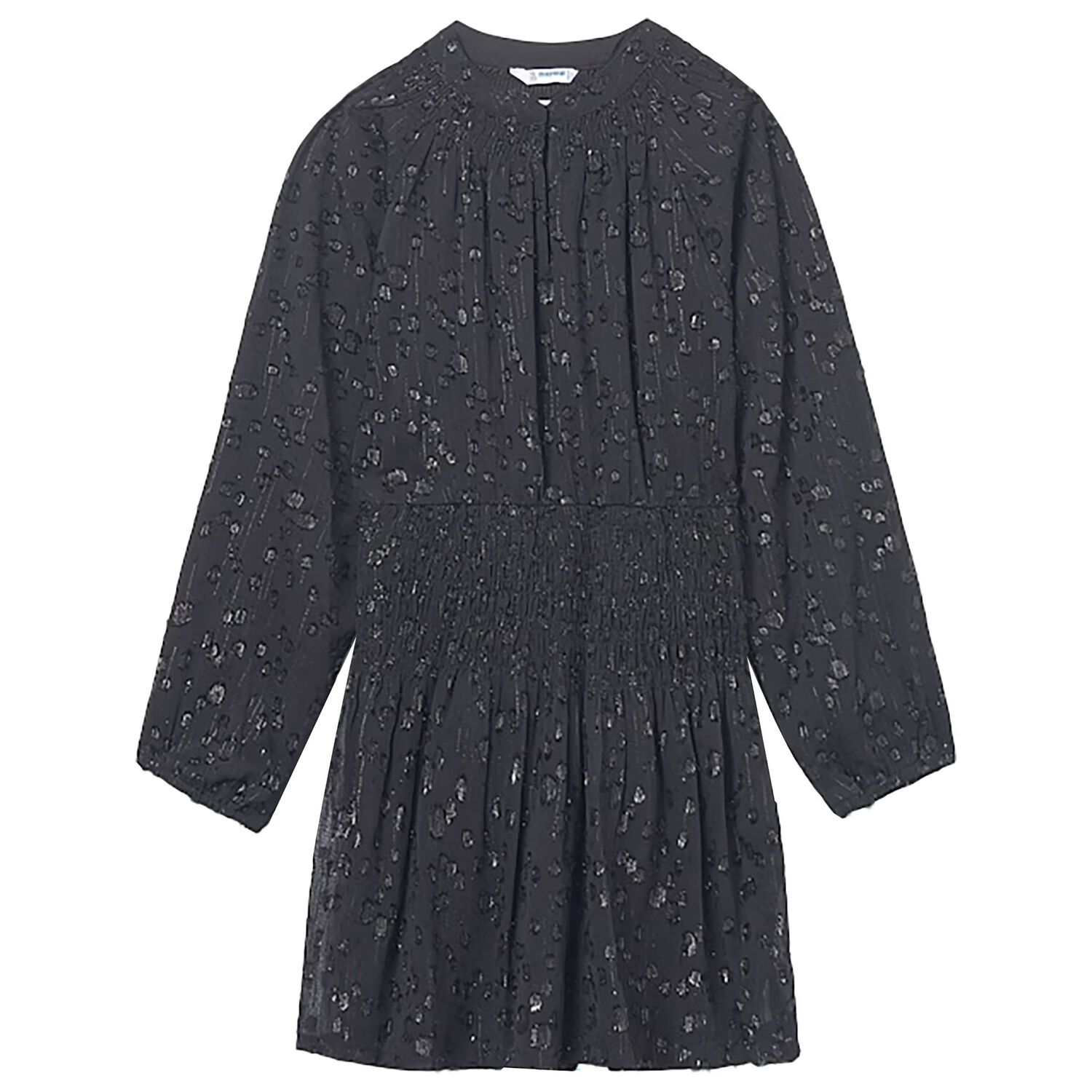 Girls Black Chiffon Dress, 1, hi-res image number null