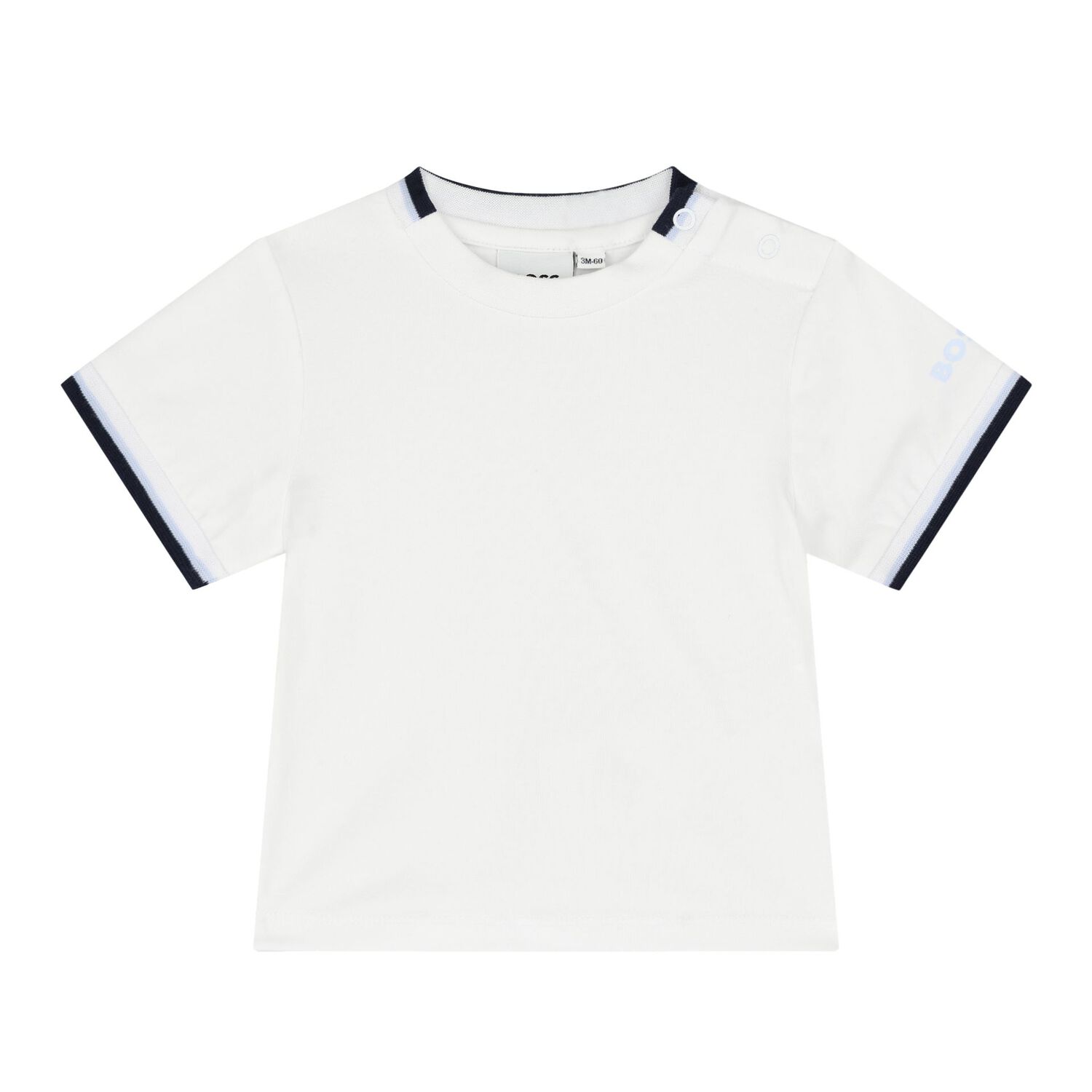 Baby Boys White & Navy Blue Logo Dungaree Set, 1, hi-res