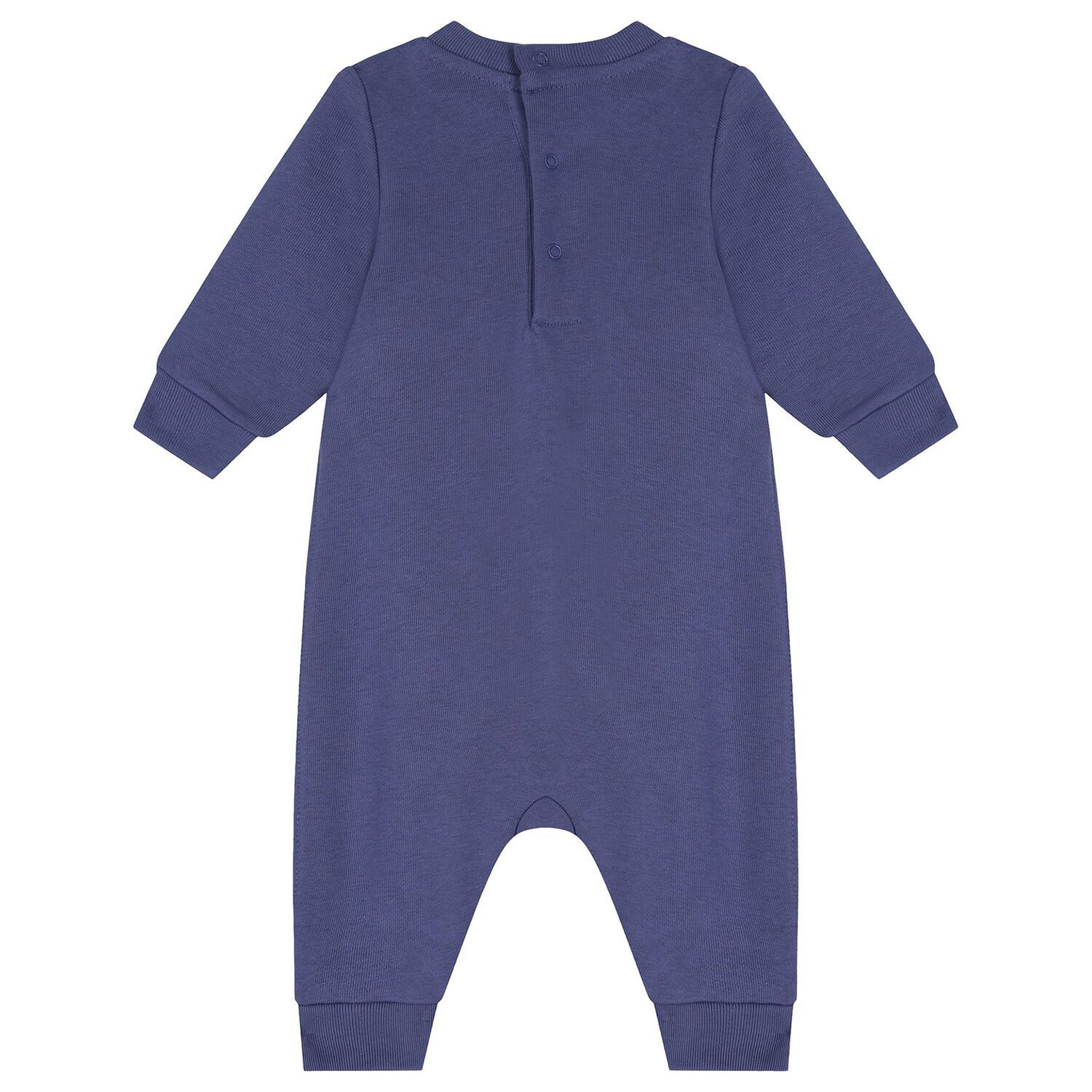 Baby Boys Navy Blue Varsity Logo Romper, 1, hi-res