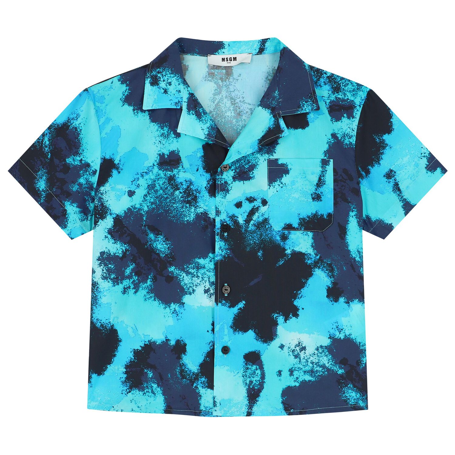 Boys Blue Abstract Logo Shirt, 1, hi-res image number null