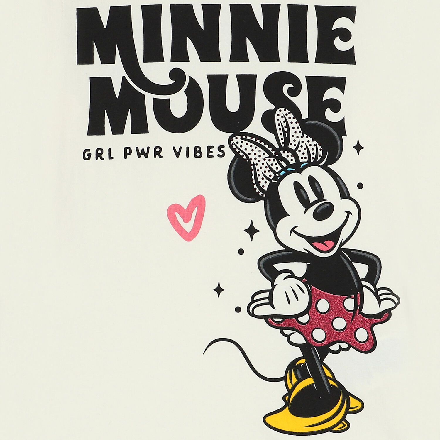 Girls Ivory Minnie Mouse Long Sleeve Top, 1, hi-res