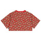 Girls Red Teddy Bear Logo T-Shirt, 3, hi-res