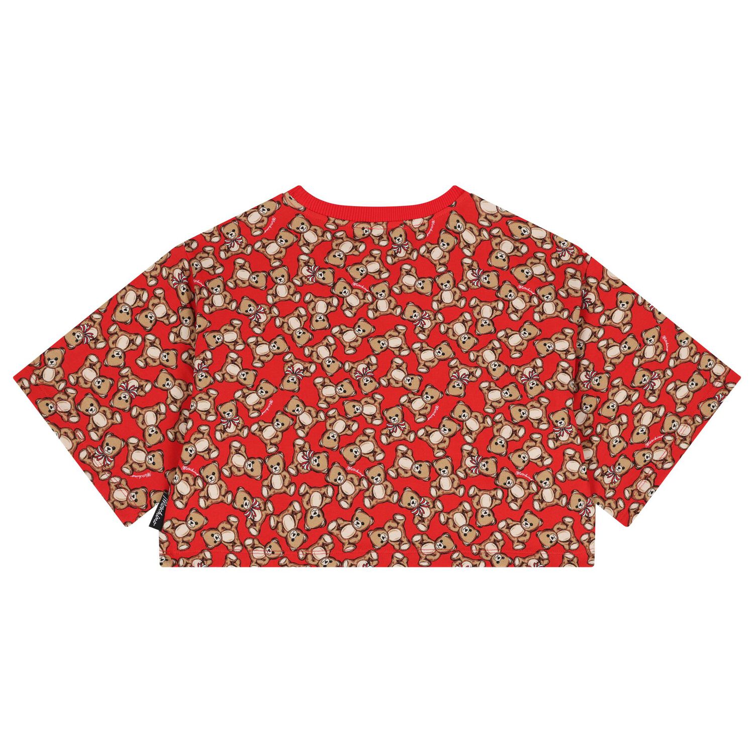 Girls Red Teddy Bear Logo T-Shirt, 3, hi-res image number null