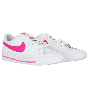 Girls White & Pink Court Legacy Trainers