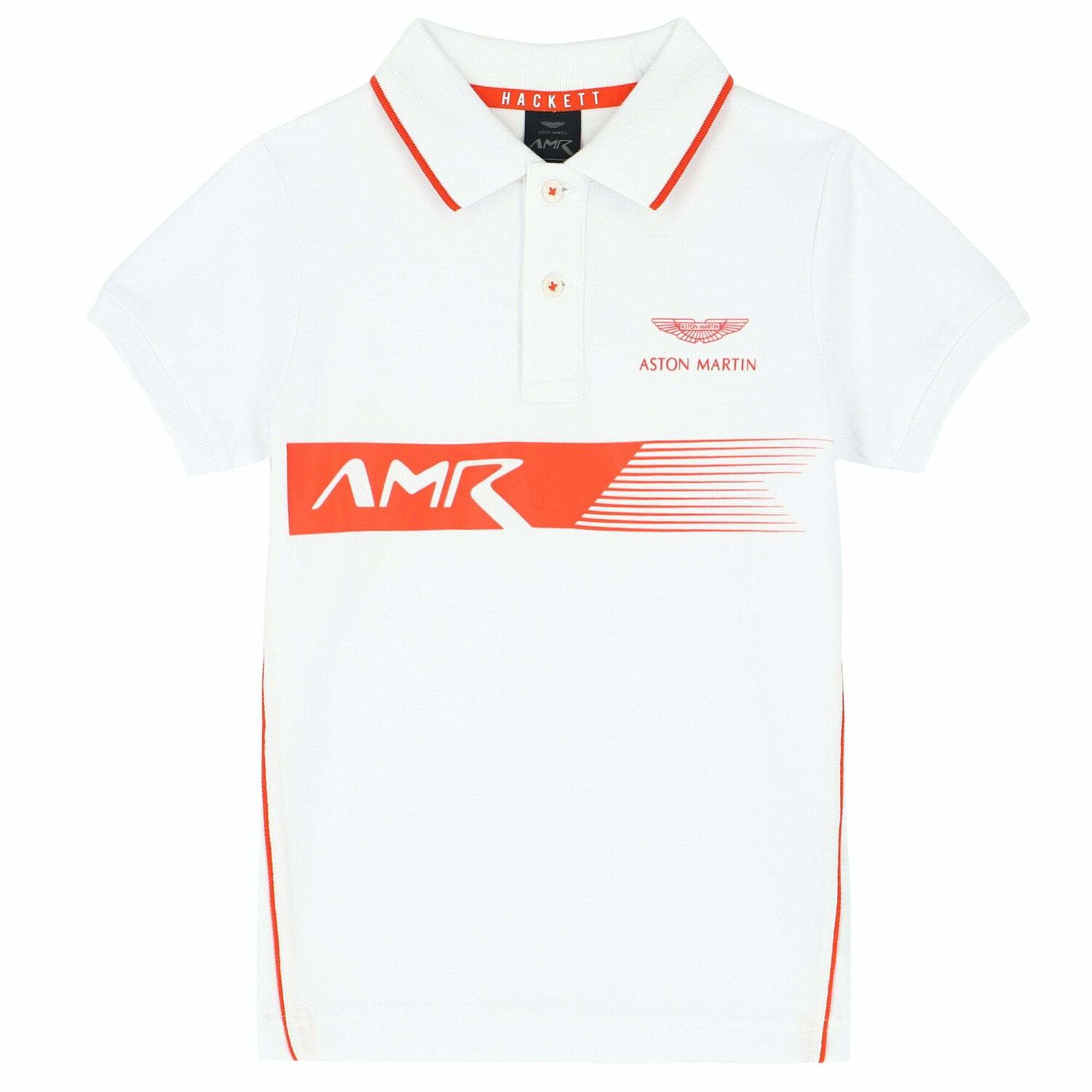 Boys White Aston Martin Polo Shirt, 1, hi-res