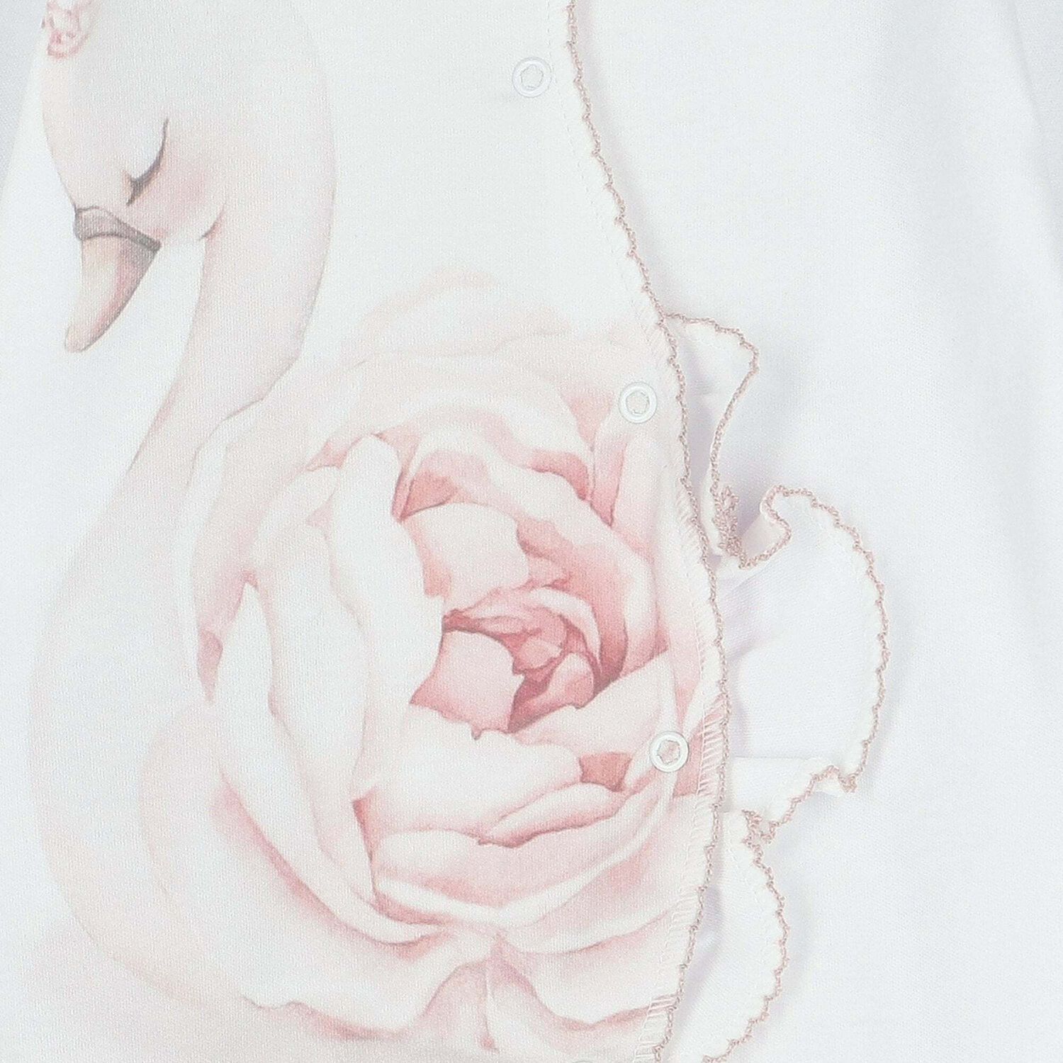 Baby Girls White & Pink Babygrow, 1, hi-res