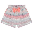 Girls Pink & Blue Crochet Knitted Shorts, 1, hi-res