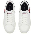 Boys White Logo Trainers, 1, hi-res