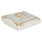 Baby Girls Ivory & Gold Logo Blanket, 1, hi-res