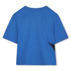 Boys Blue Zipped Logo T-Shirt, 2, hi-res