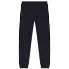Boys Navy Blue Logo Joggers, 1, hi-res